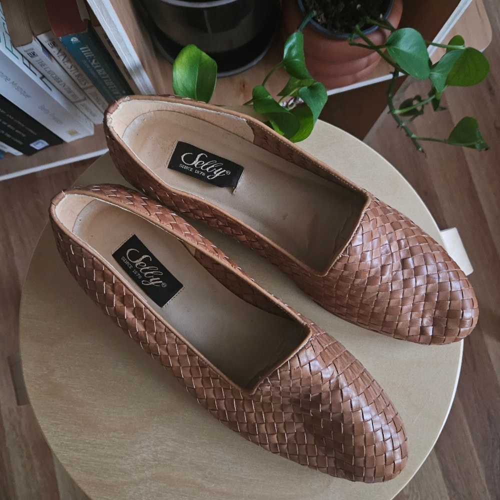 vtg cottage boho hippie 90s y2k grunge woven indie urban festival loafers flats - Picture 8 of 8